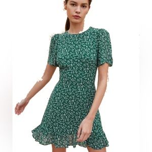 Reformation floral print short sleeve mini dress